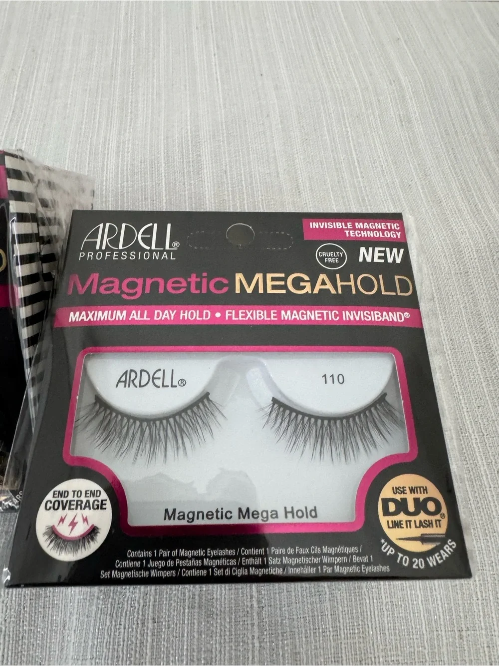 Ardell Magnetic Mega Hold False Lashes - Black with Pink Accents 8 Pack Bundle